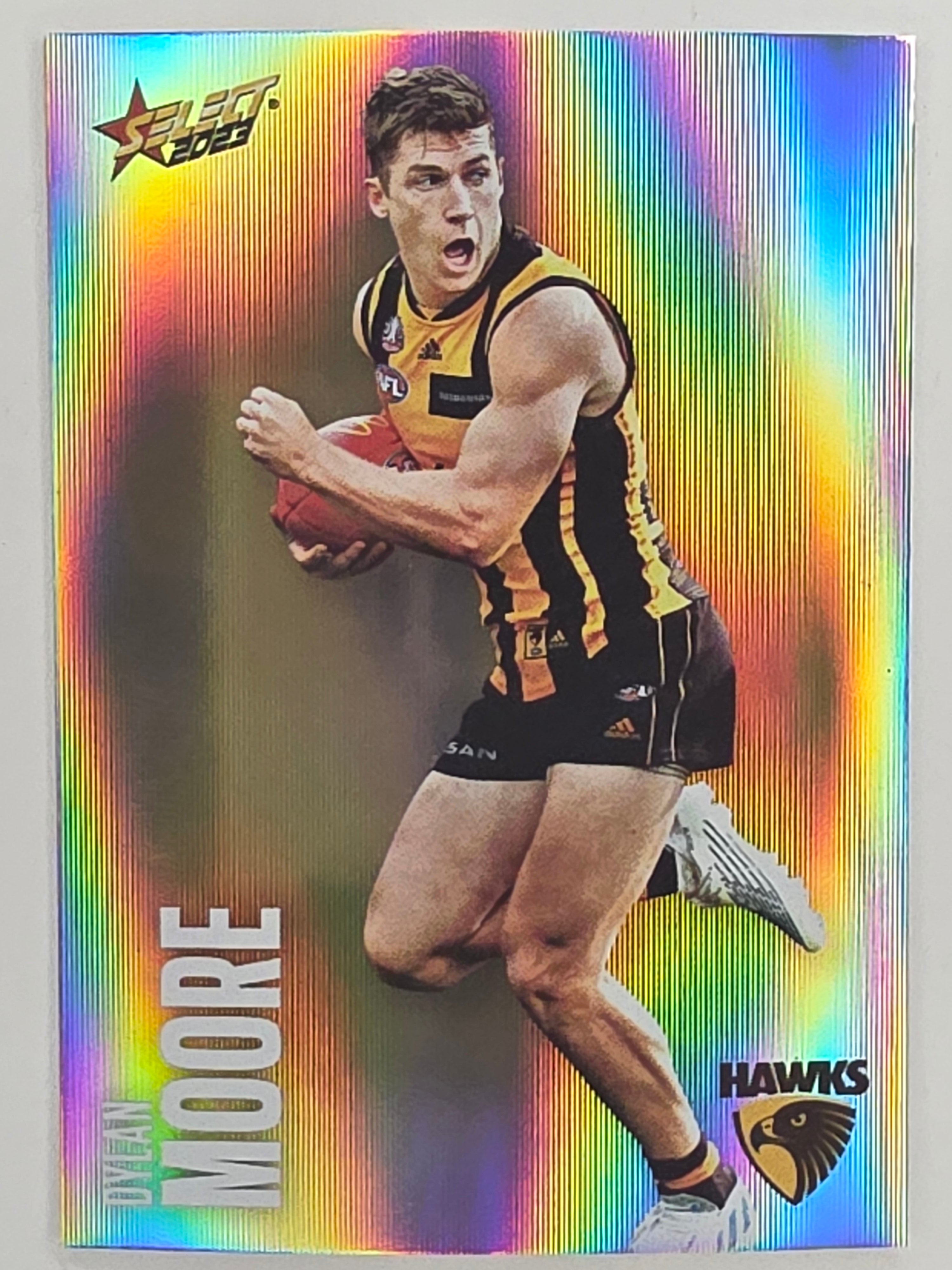 AFL 2023 Footy Stars Parallel Colour Spots #096 Dylan Moore Hawthorn Hawks
