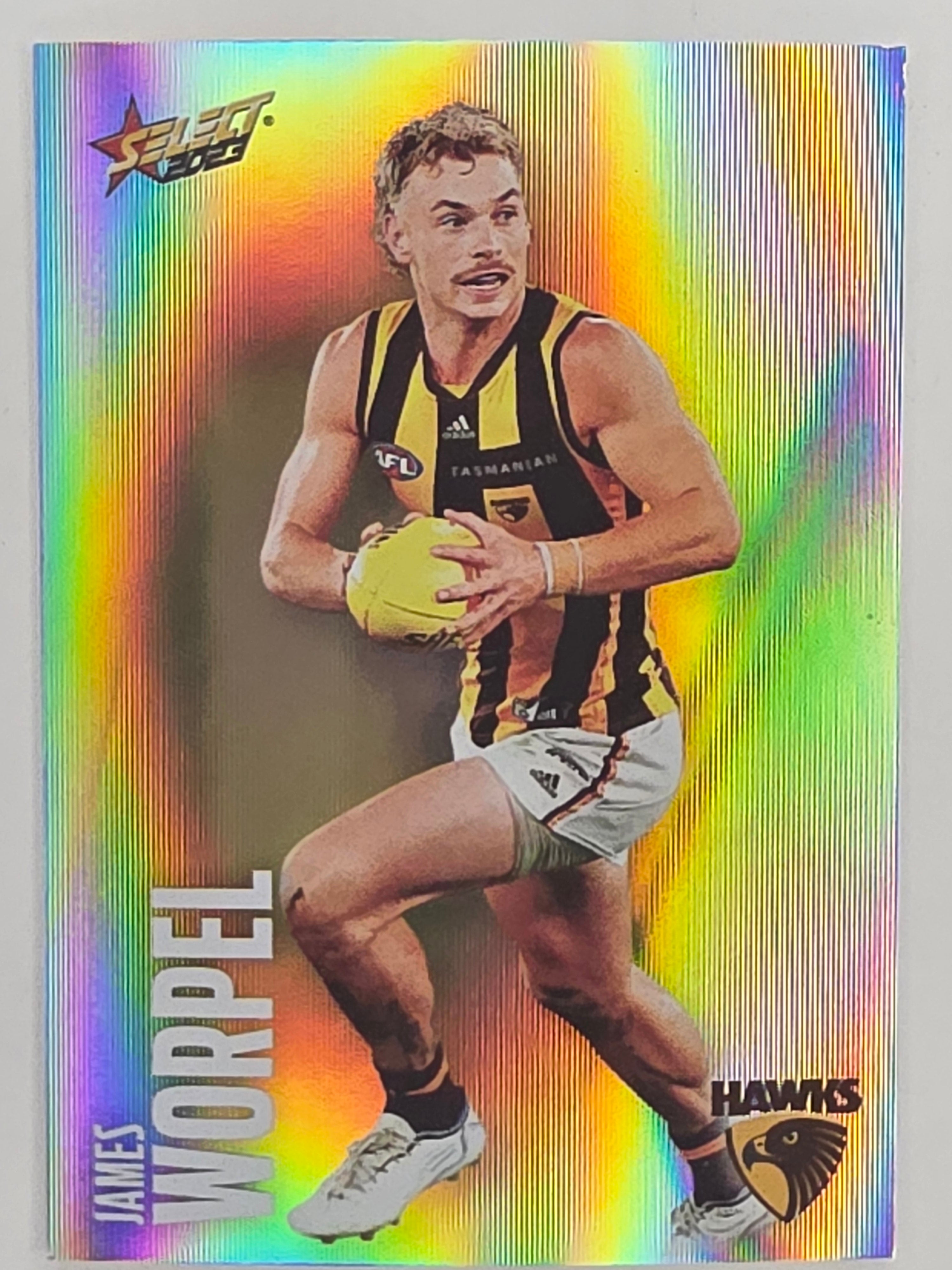 AFL 2023 Footy Stars Parallel Colour Spots #101 James Worpel Hawthorn Hawks