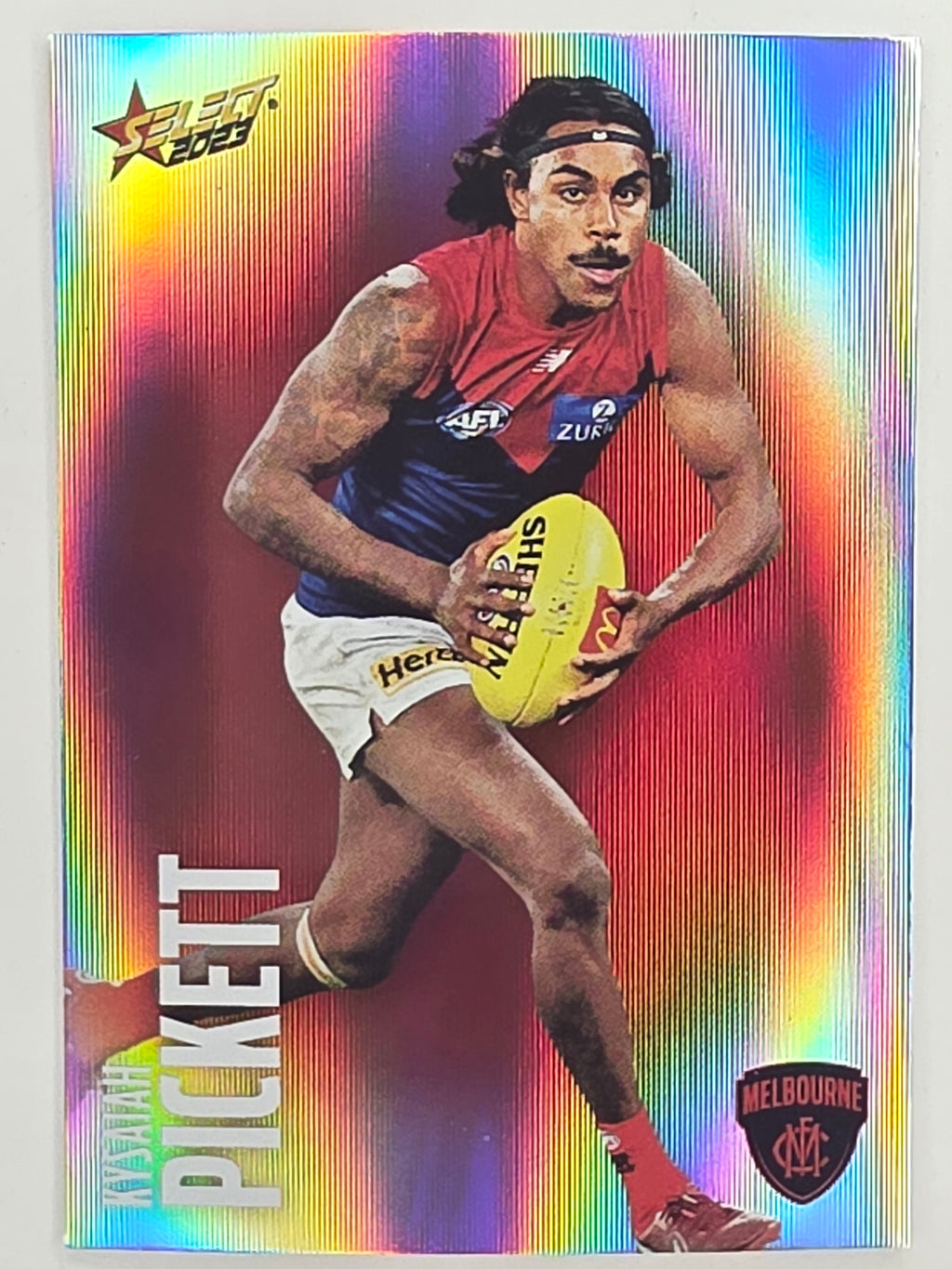 AFL 2023 Footy Stars Parallel Colour Spots #109 Kysaiah Pickett Melbourne Demons