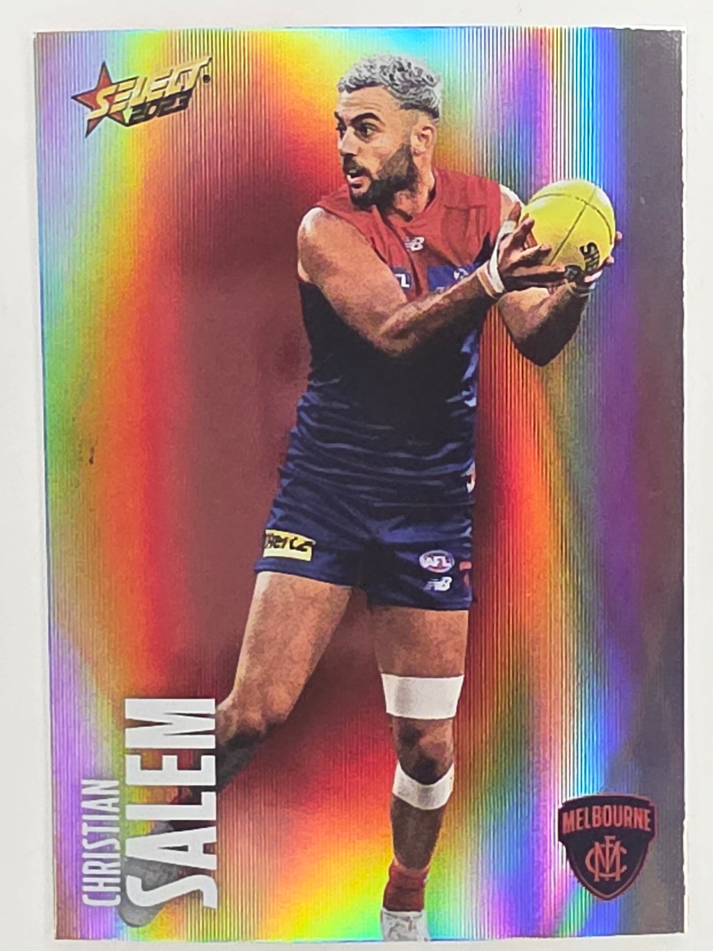 AFL 2023 Footy Stars Parallel Colour Spots #110 Christian Salem Melbourne Demons