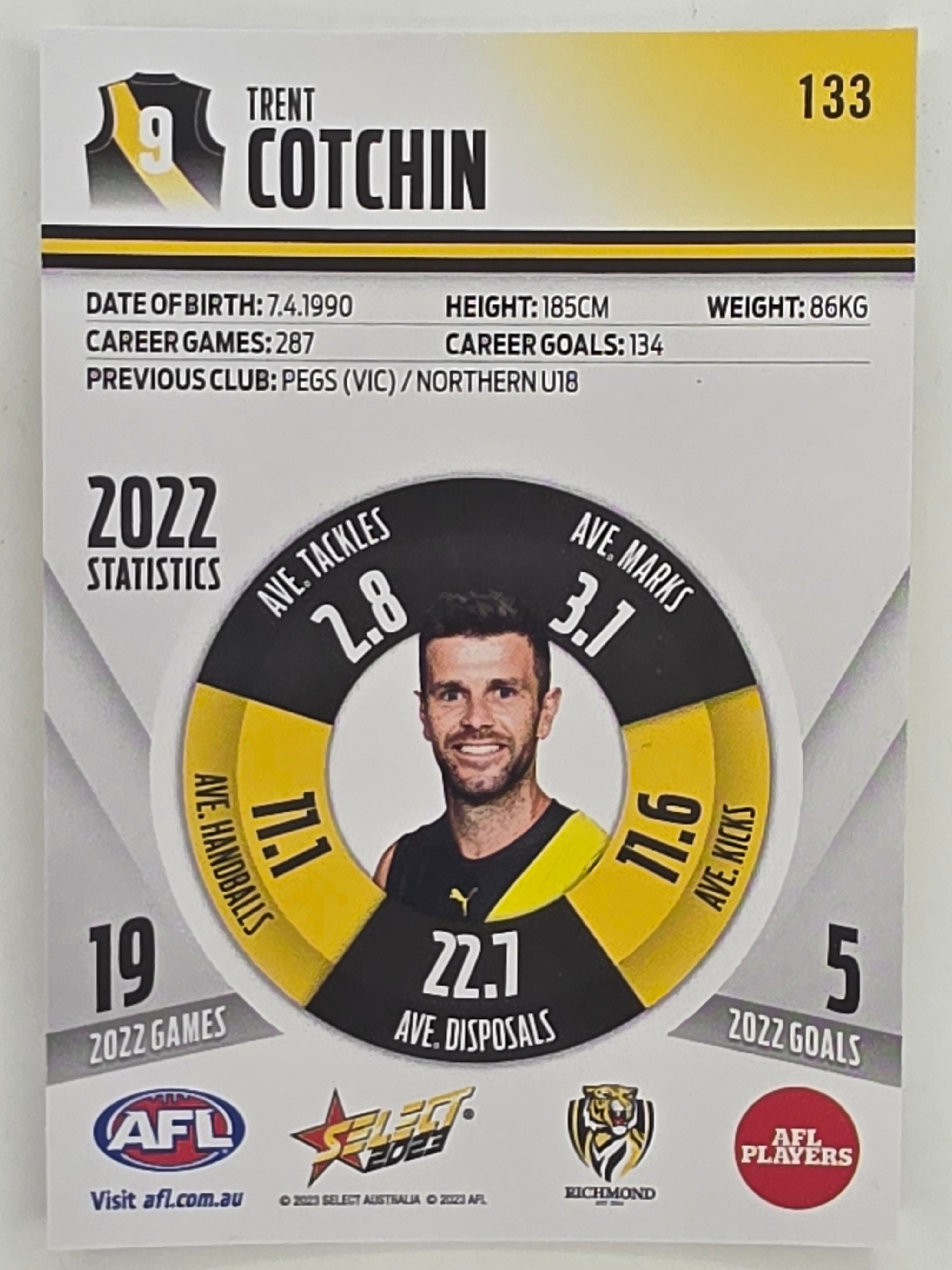 AFL 2023 Footy Stars Parallel Colour Spots #133 Trent Cotchin Richmond Tigers