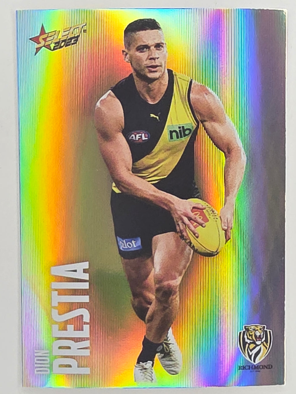 AFL 2023 Footy Stars Parallel Colour Spots #138 Dion Prestia Richmond Tigers