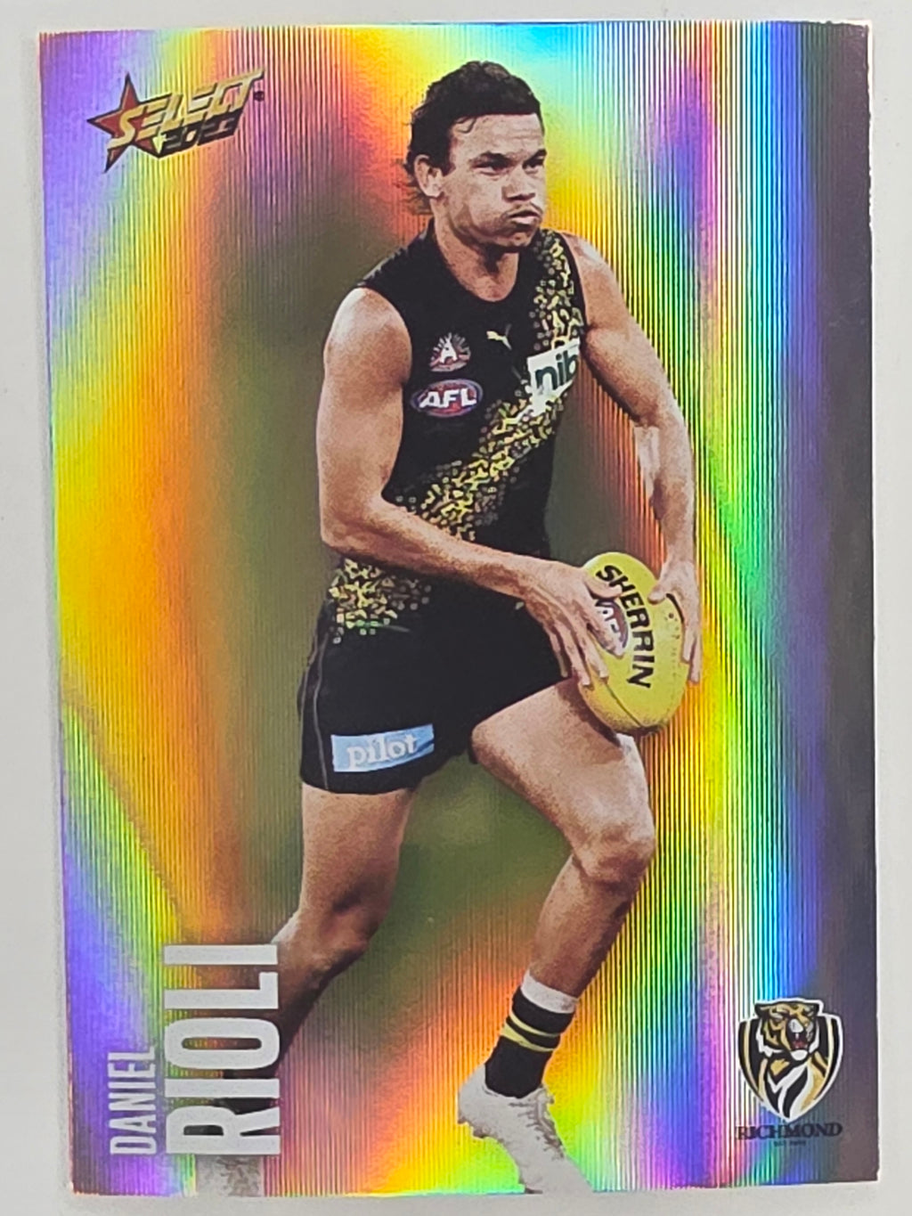 AFL 2023 Footy Stars Parallel Colour Spots #140 Daniel Rioli Richmond Tigers
