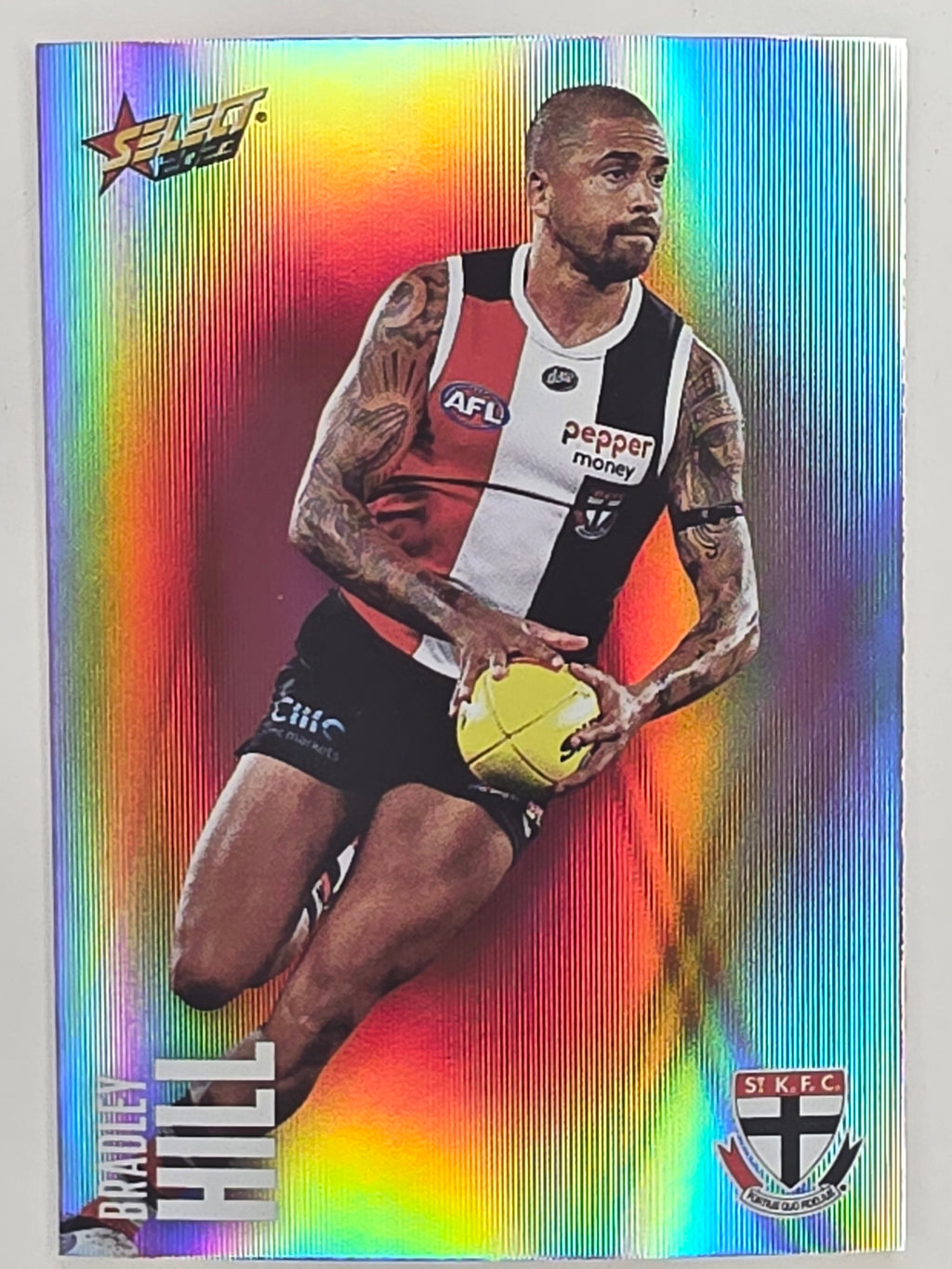AFL 2023 Footy Stars Parallel Colour Spots #144 Bradley Hill St Kilda Saints