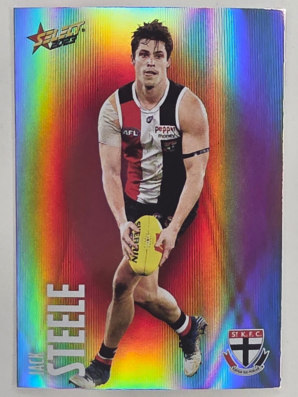 AFL 2023 Footy Stars Parallel Colour Spots #150 Jack Steele St Kilda Saints