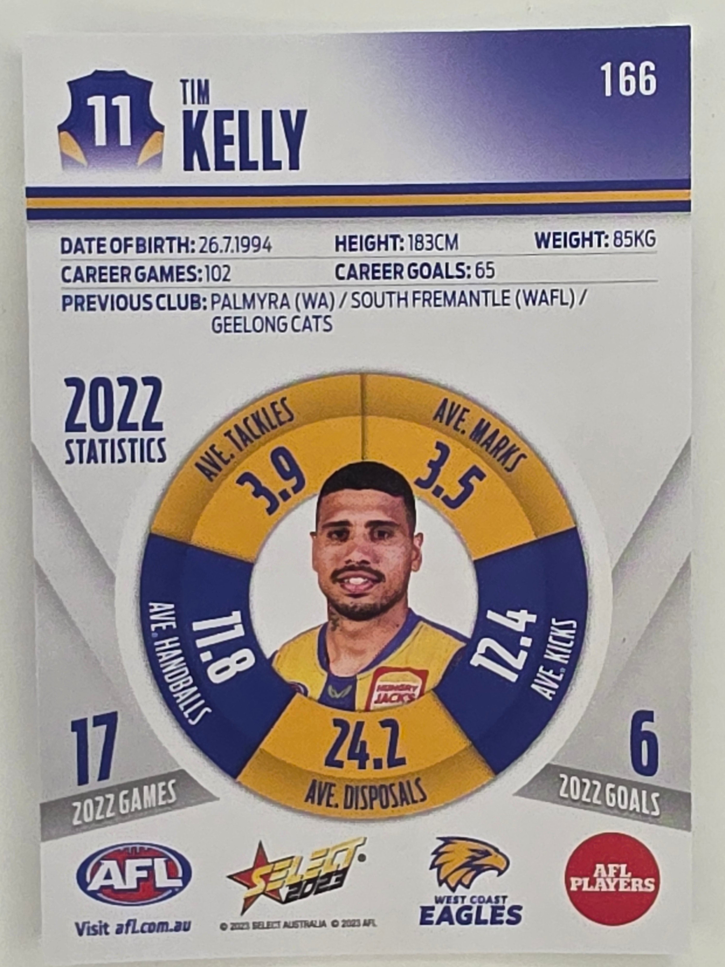 AFL 2023 Footy Stars Parallel Colour Spots #166 Tim Kelly West Coast Eagles