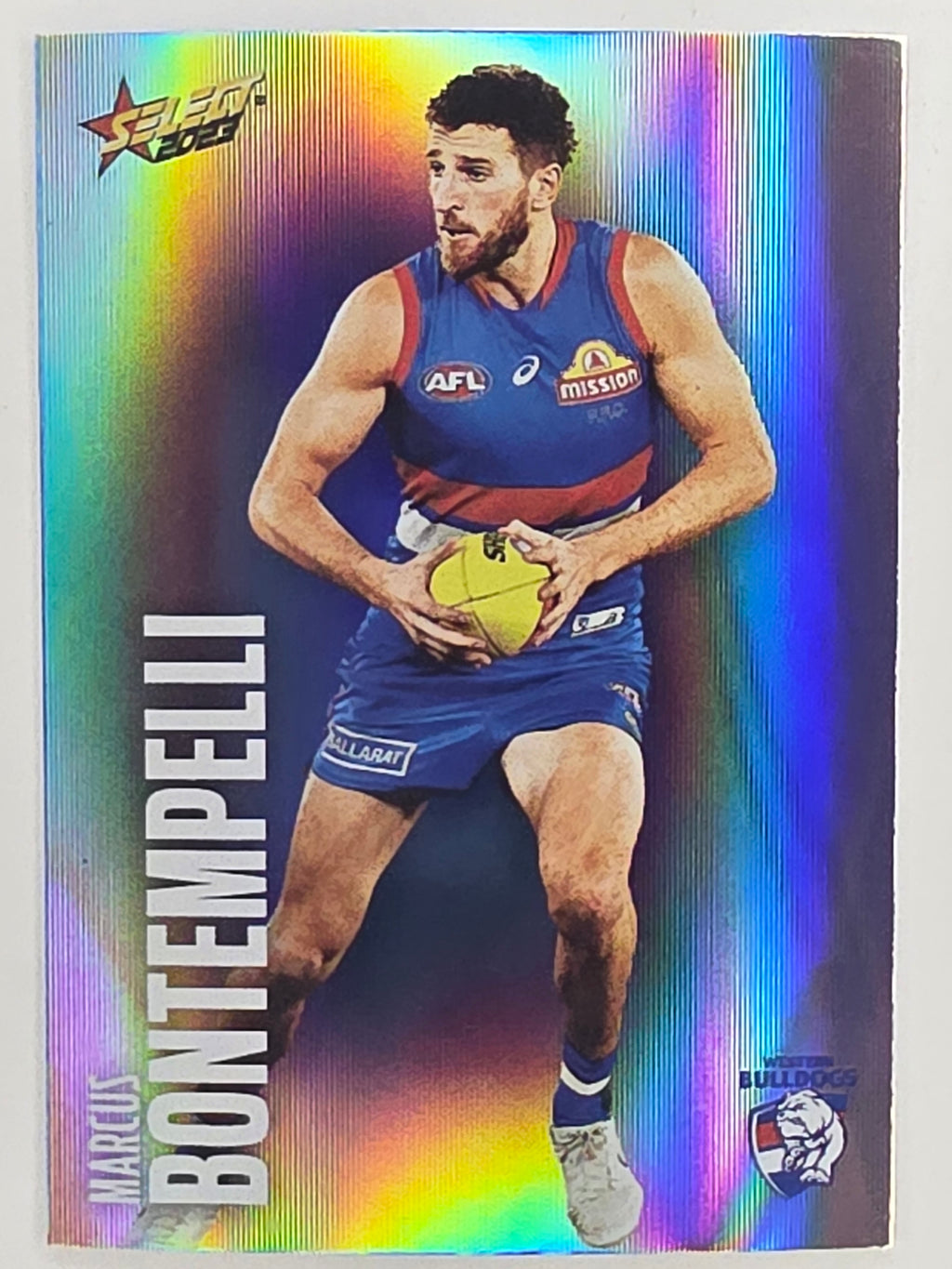 AFL 2023 Footy Stars Parallel Colour Spots #172 Marcus Bontempelli Western Bulldogs