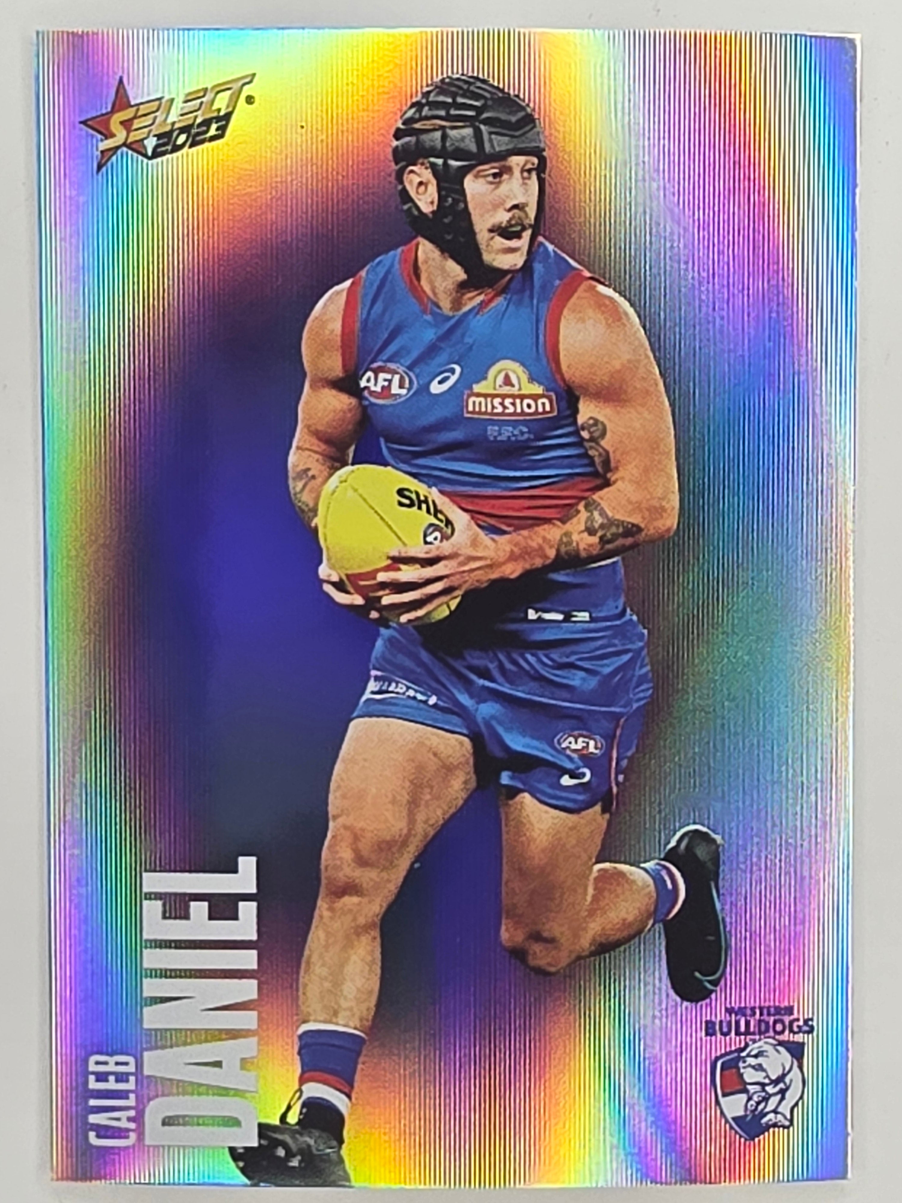 AFL 2023 Footy Stars Parallel Colour Spots #174 Caleb Daniel Western Bulldogs