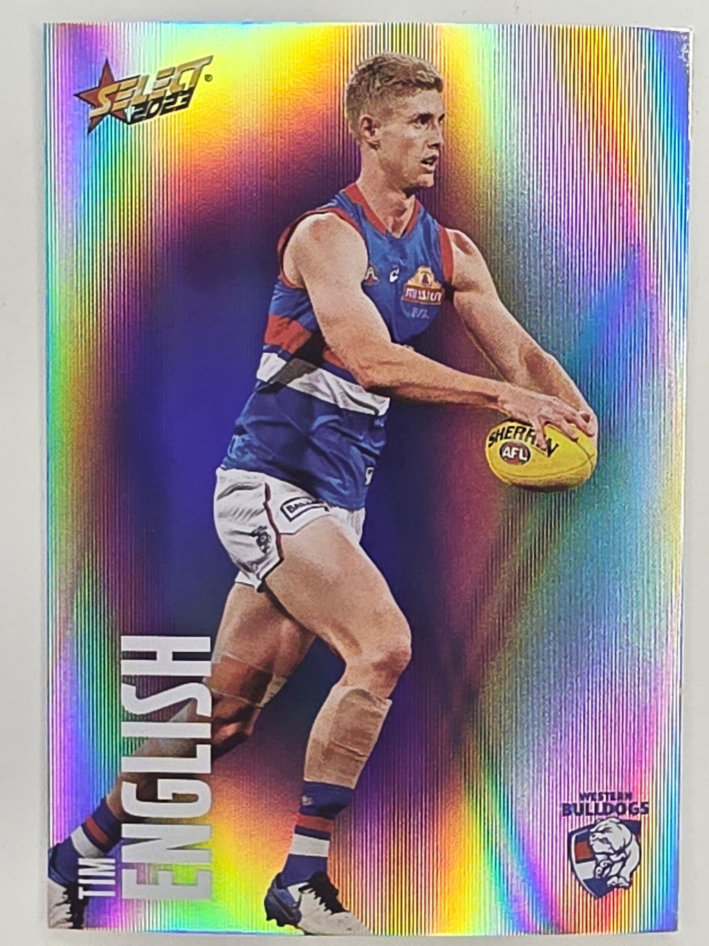 AFL 2023 Footy Stars Parallel Colour Spots #175 Tim English Western Bulldogs