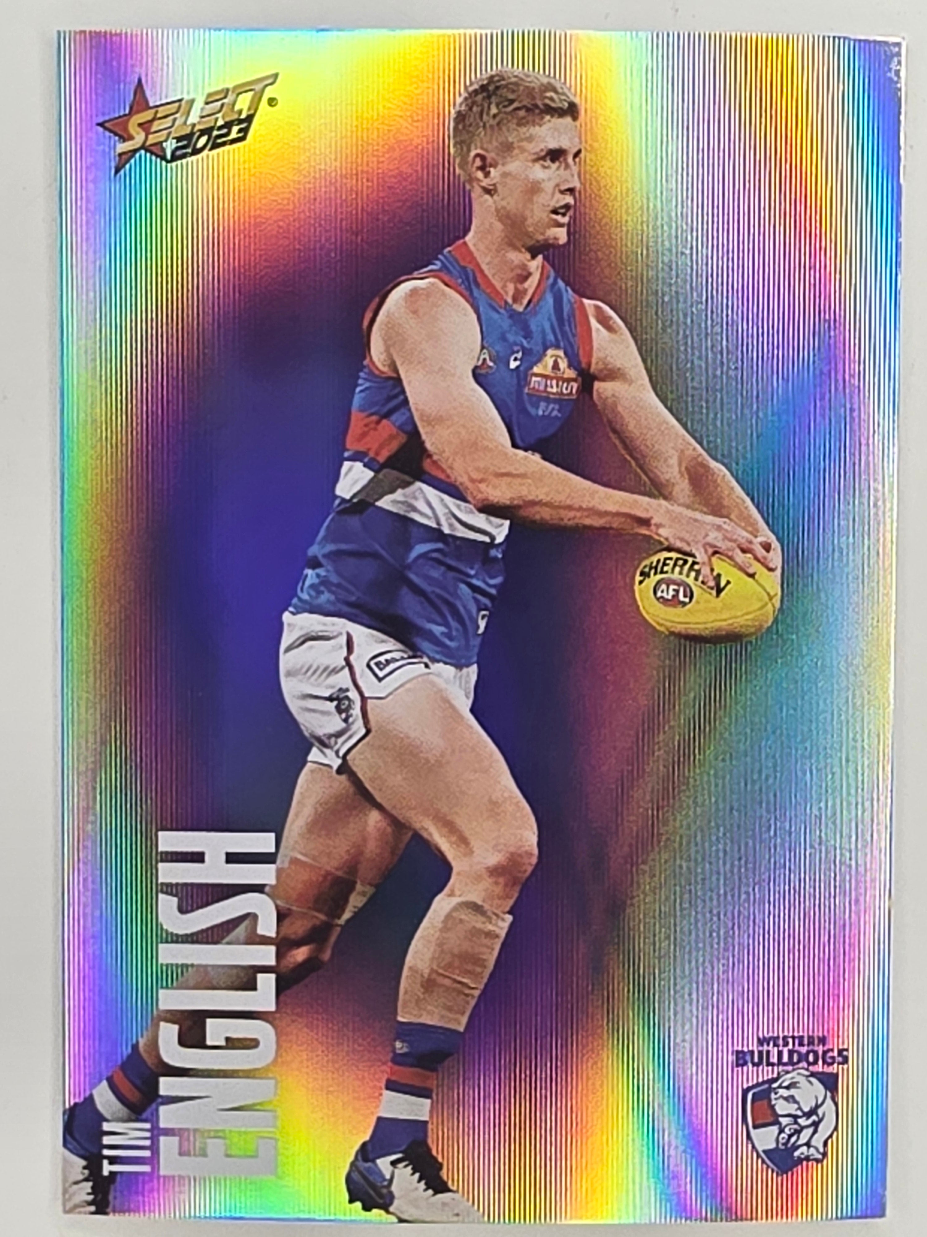 AFL 2023 Footy Stars Parallel Colour Spots #175 Tim English Western Bulldogs