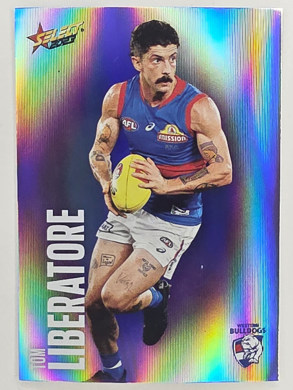 AFL 2023 Footy Stars Parallel Colour Spots #176 Tom Liberatore Western Bulldogs