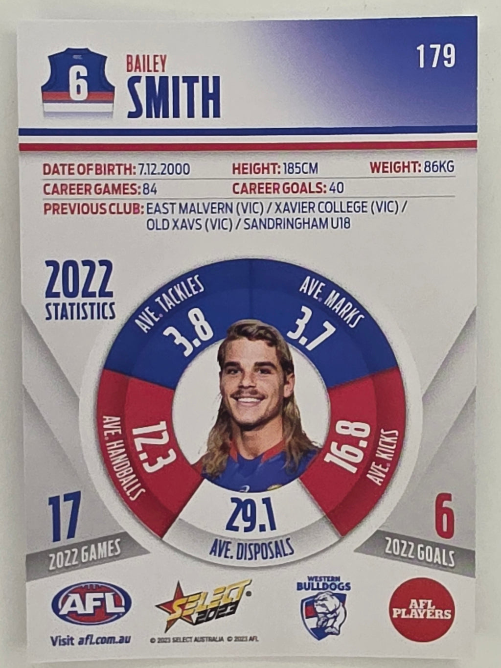 AFL 2023 Footy Stars Parallel Colour Spots #179 Bailey Smith Western Bulldogs