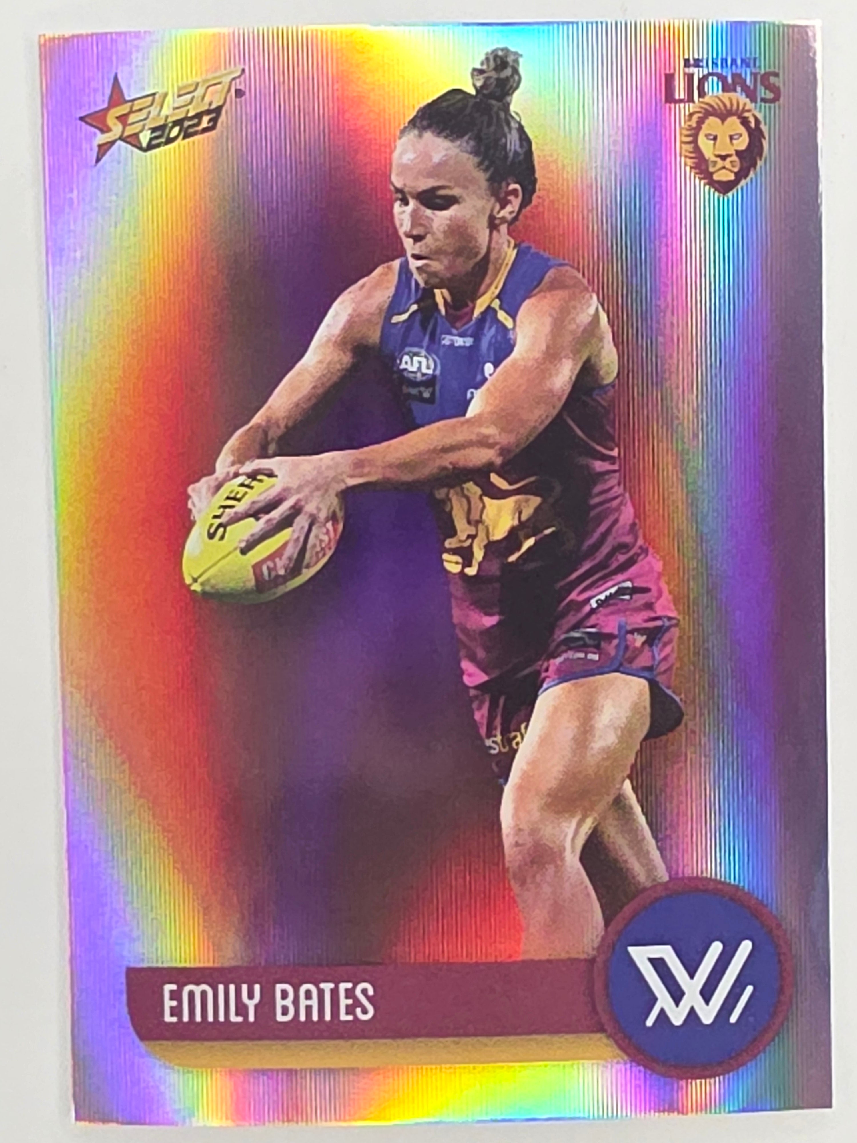 AFL 2023 Footy Stars Parallel Colour Spots #185 Emily Bates Brisbane Lions AFLW