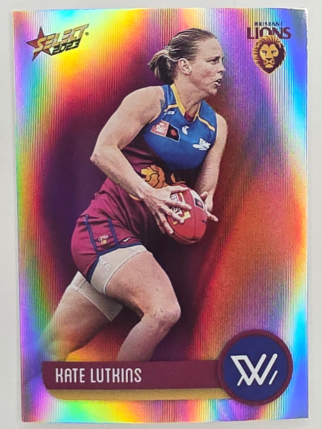 AFL 2023 Footy Stars Parallel Colour Spots #186 Kate Lutkins Brisbane Lions AFLW
