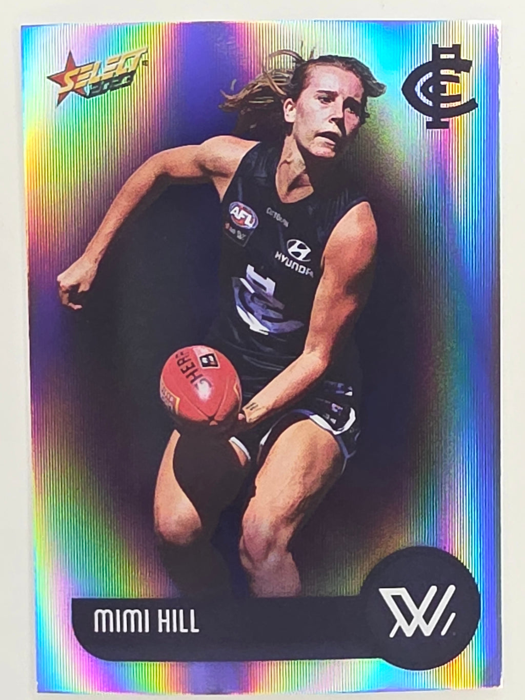 AFL 2023 Footy Stars Parallel Colour Spots #188 Mimi Hill Carlton Blues AFLW