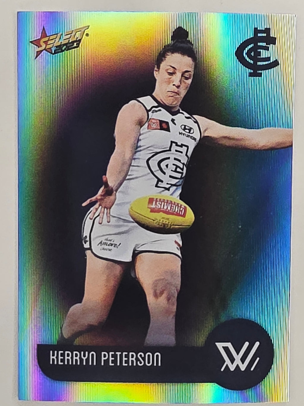 AFL 2023 Footy Stars Parallel Colour Spots #189 Kerryn Peterson Carlton Blues AFLW
