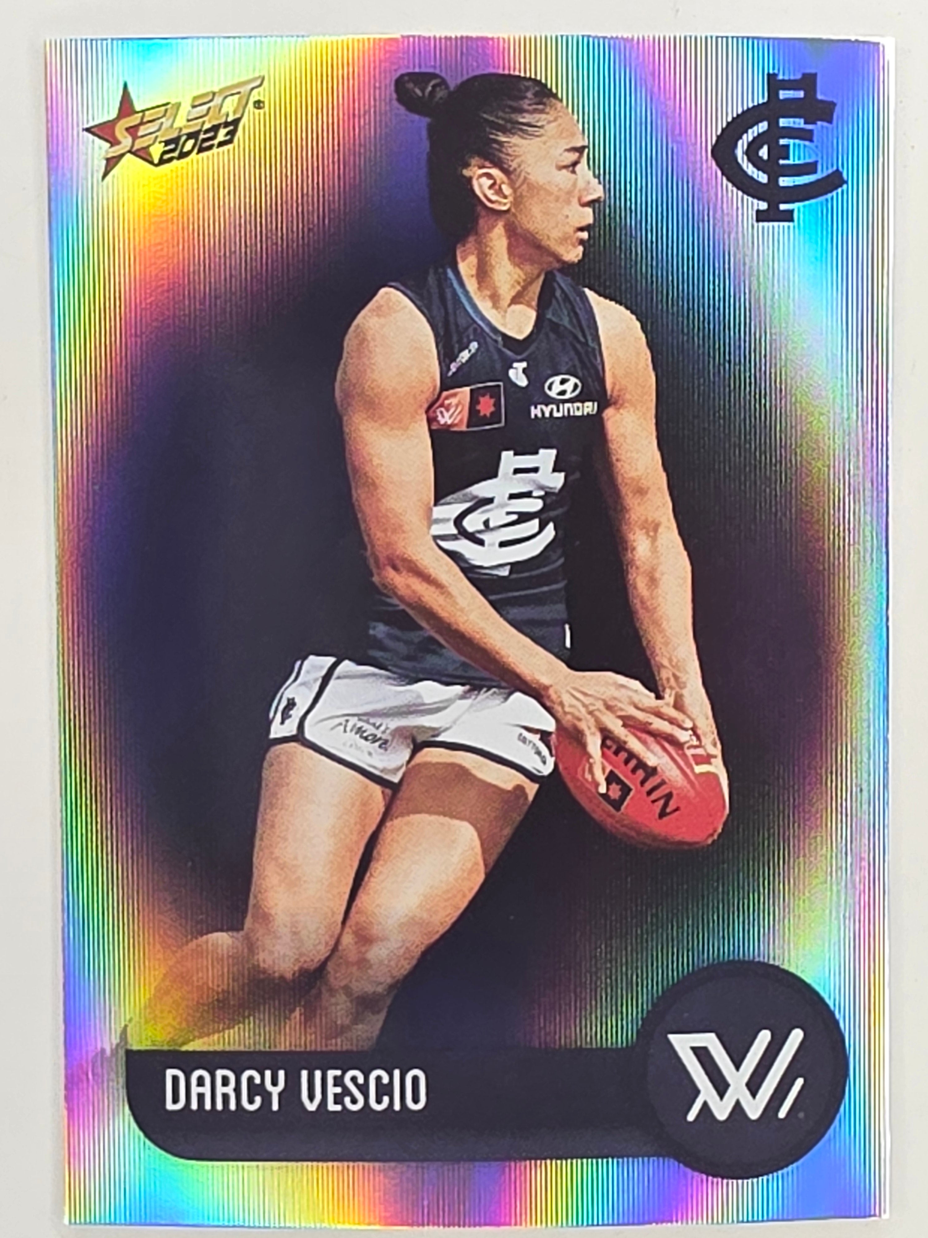 AFL 2023 Footy Stars Parallel Colour Spots #190 Darcy Vescio Carlton Blues AFLW