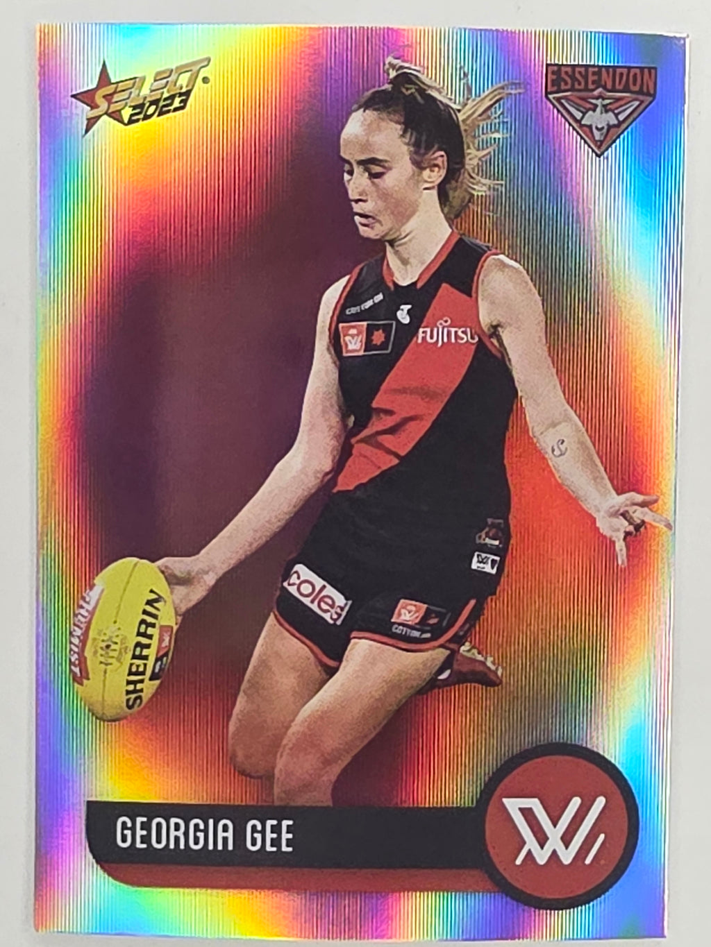 AFL 2023 Footy Stars Parallel Colour Spots #194 Georgia Gee Essendon Bombers AFLW