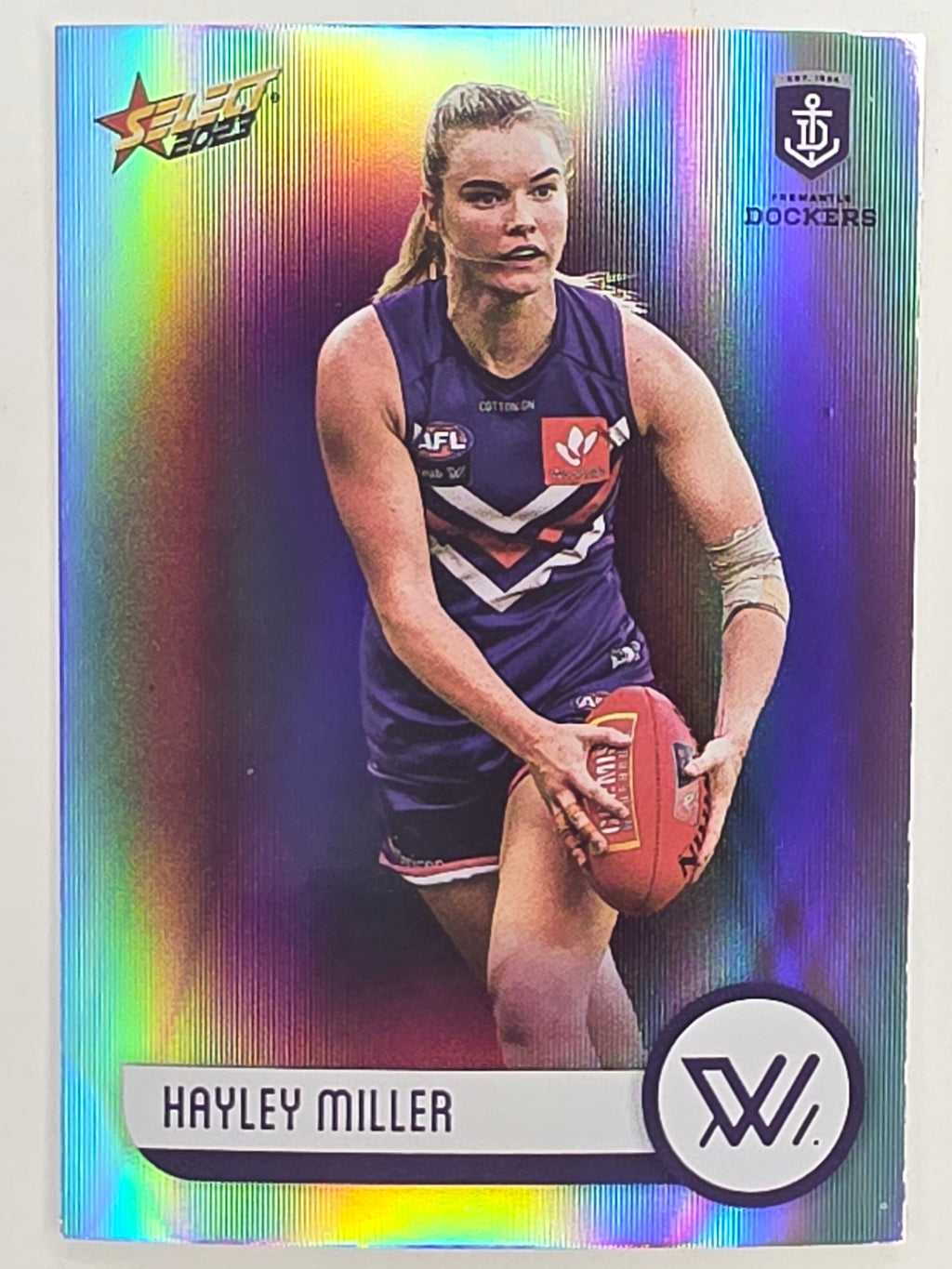 AFL 2023 Footy Stars Parallel Colour Spots #199 Hayley Miller Fremantle Dockers AFLW