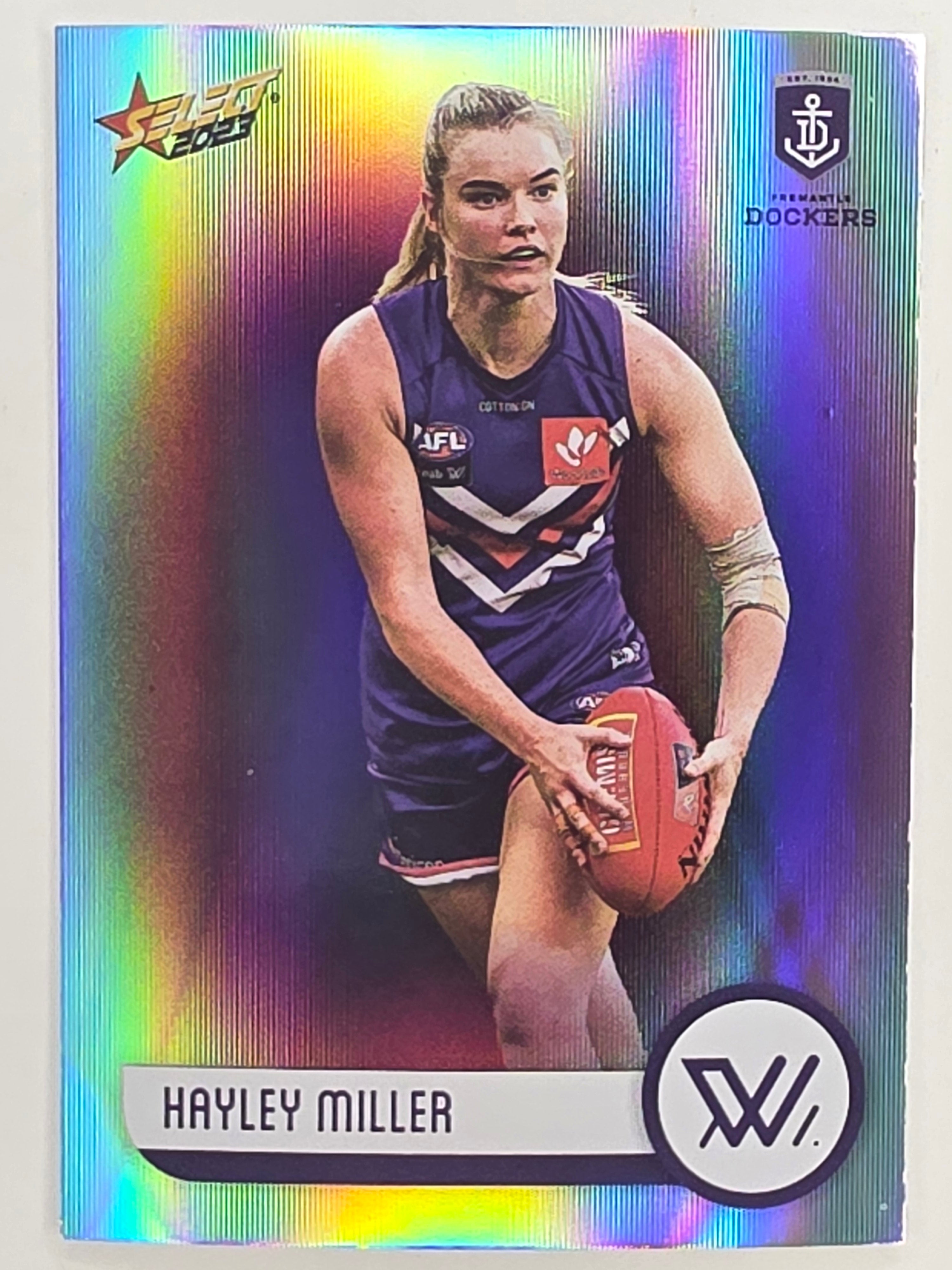 AFL 2023 Footy Stars Parallel Colour Spots #199 Hayley Miller Fremantle Dockers AFLW