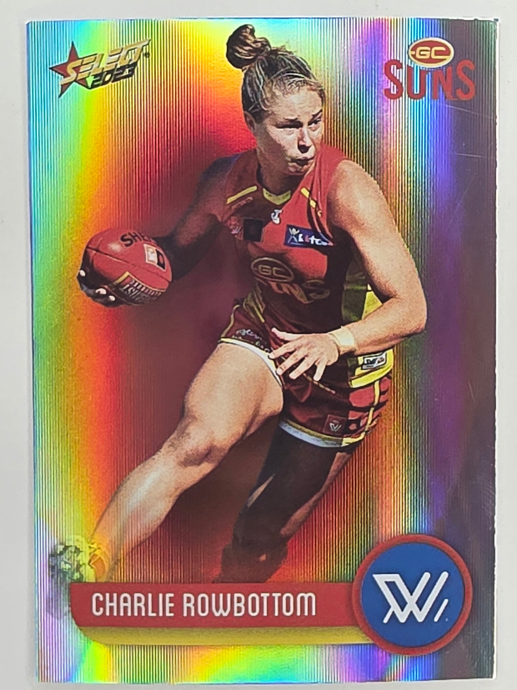 AFL 2023 Footy Stars Parallel Colour Spots #207 Charlie Rowbottom Gold Coast Suns AFLW