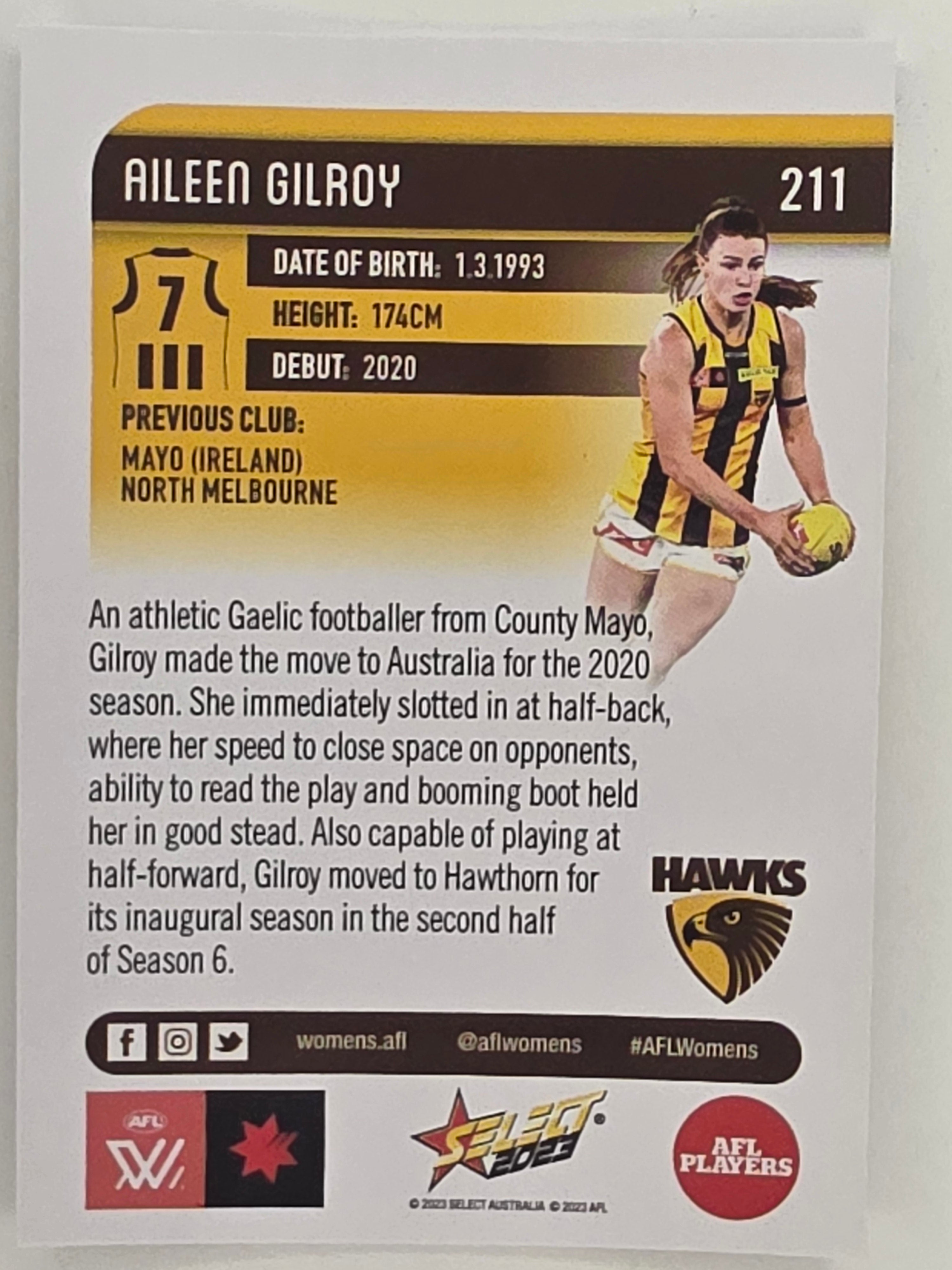 AFL 2023 Footy Stars Parallel Colour Spots #211 Aileen Gilroy Hawthorn Hawks AFLW