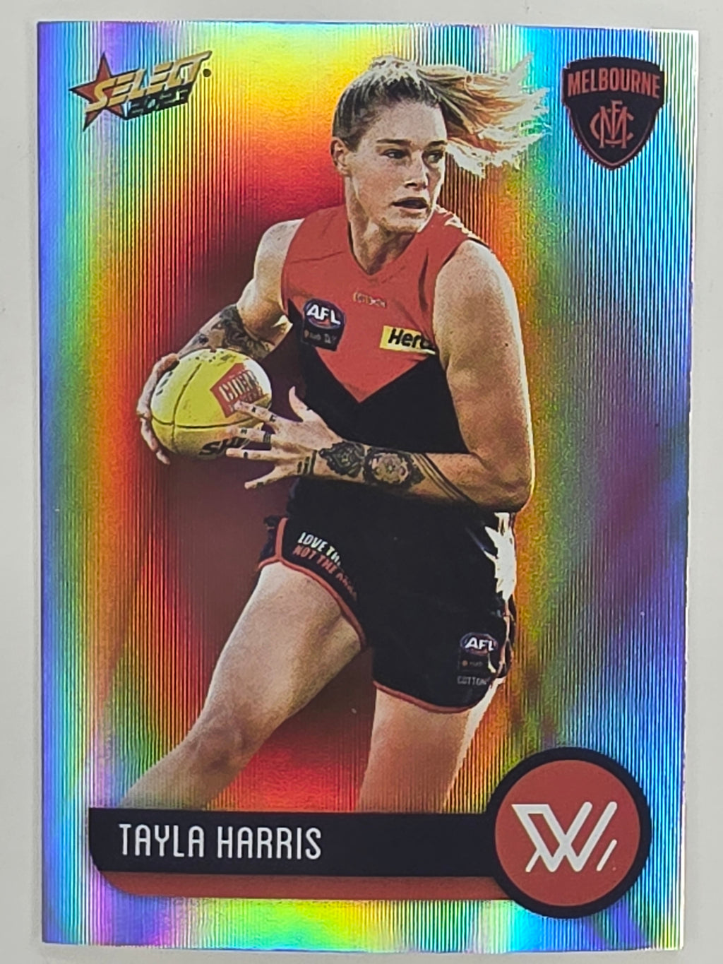 AFL 2023 Footy Stars Parallel Colour Spots #213 Tayla Harris Melbourne AFLW