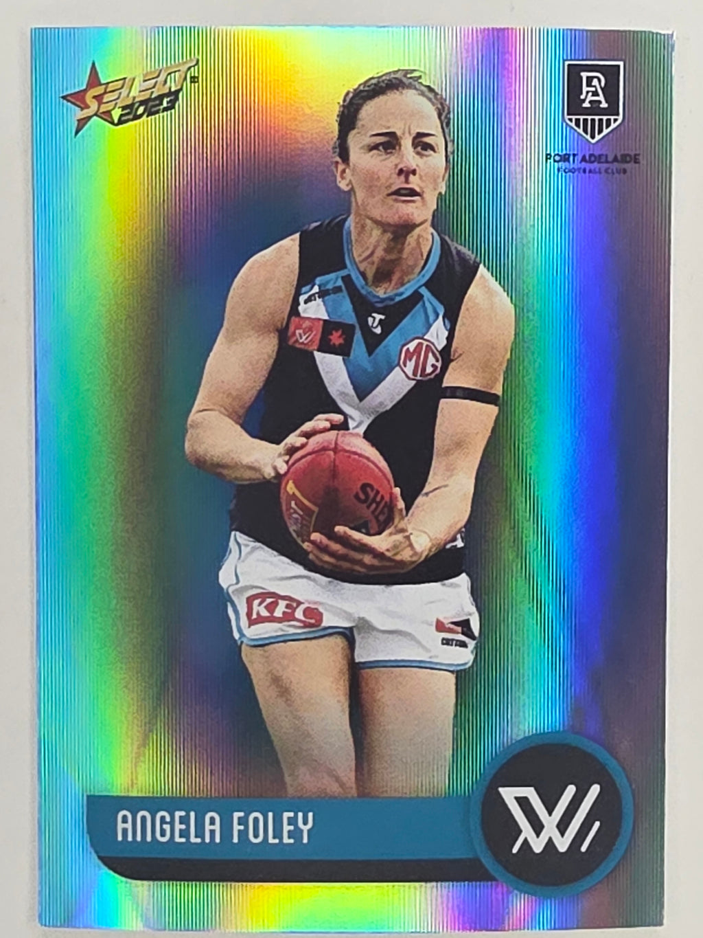 AFL 2023 Footy Stars Parallel Colour Spots #218 Angela Foley Port Adelaide AFLW