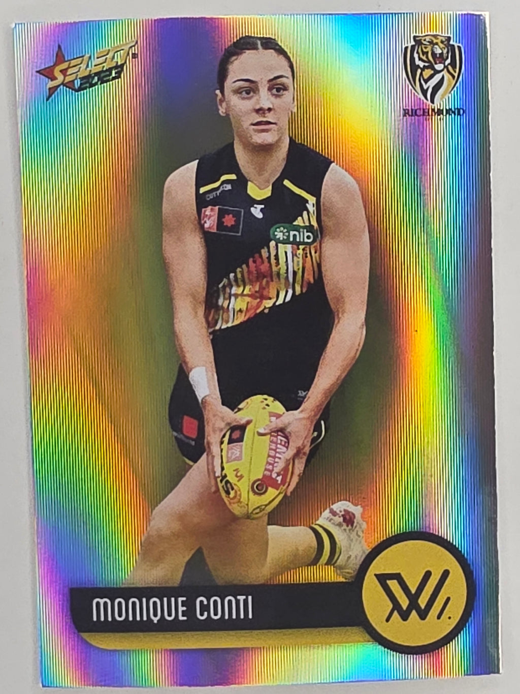 AFL 2023 Footy Stars Parallel Colour Spots #222 Monique Conti Richmond AFLW