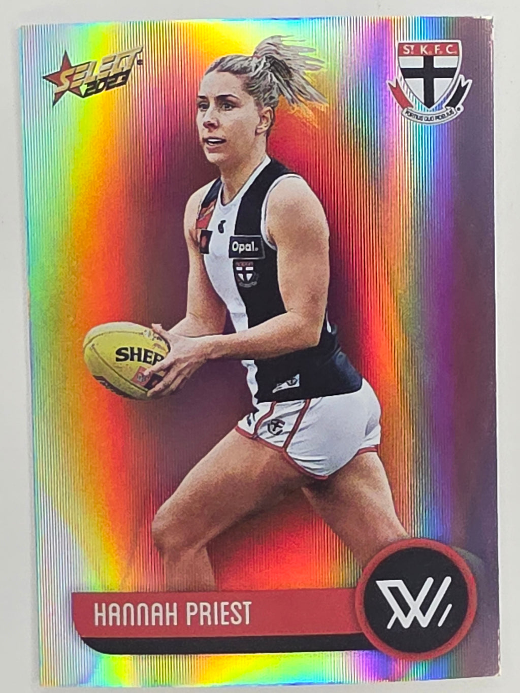 AFL 2023 Footy Stars Parallel Colour Spots #226 Hannah Priest St Kilda AFLW