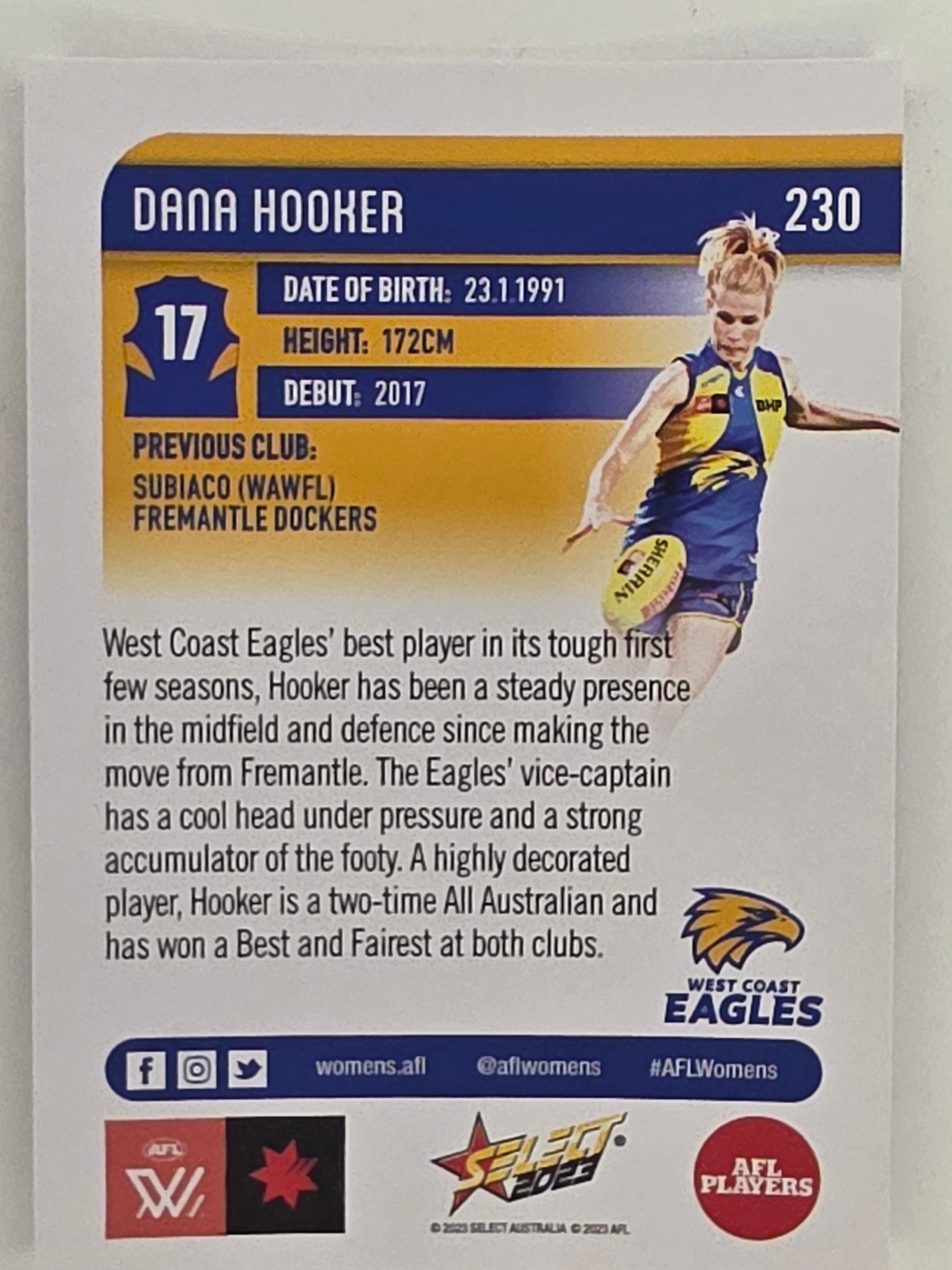 AFL 2023 Footy Stars Parallel Colour Spots #230 Dana Hooker West Coast Eagles AFLW