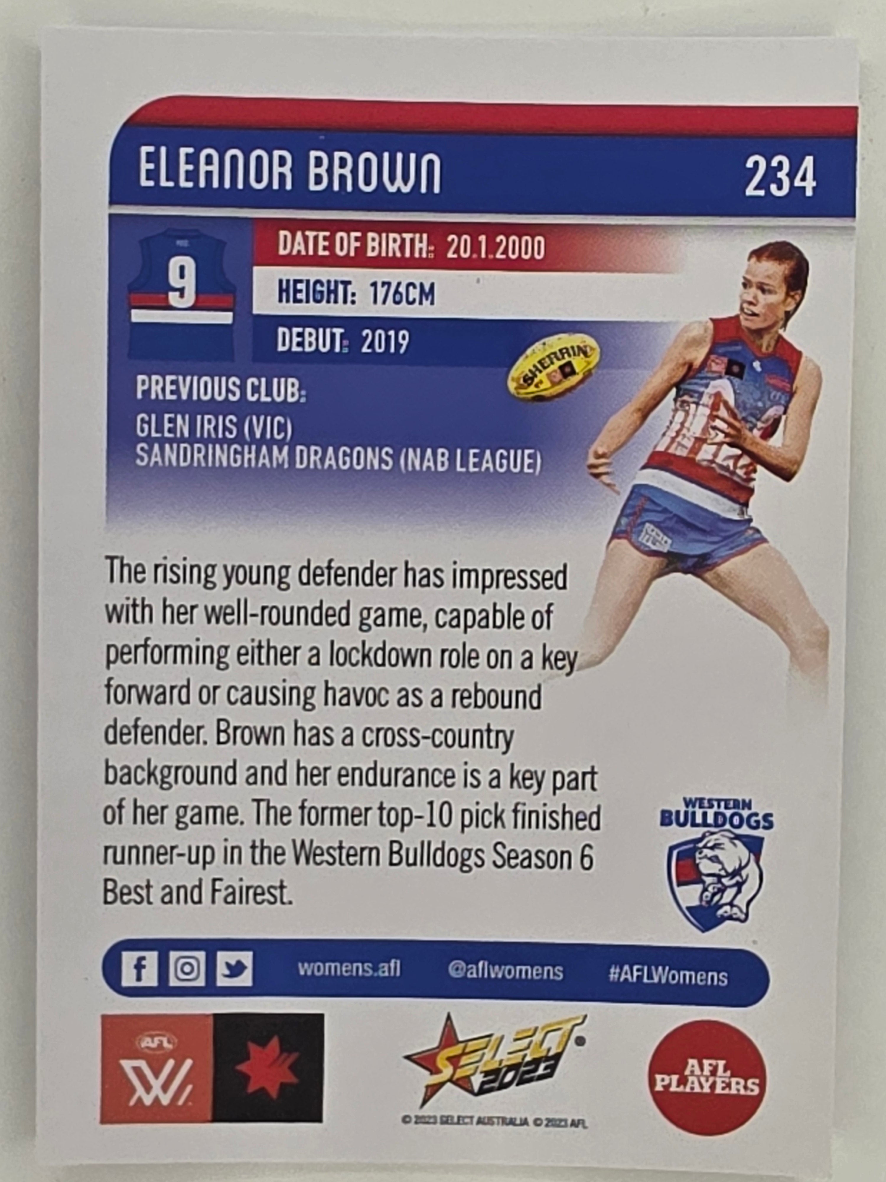 AFL 2023 Footy Stars Parallel Colour Spots #234 Eleanor Brown Western Bulldogs AFLW