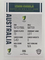 2024–25 Cricket Traders Base Card #006 Usman Khawaja Australian Men's Test