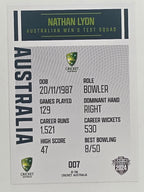 2024–25 Cricket Traders Base Card #007 Nathan Lyon Australian Men's Test