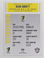 2024–25 Cricket Traders Base Card #010 Sean Abbott Australian Men's ODI