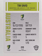 2024–25 Cricket Traders Base Card #019 Tim David Australian Men's T20