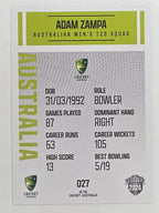 2024–25 Cricket Traders Base Card #027 Adam Zampa Australian Men's T20