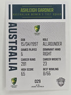 2024–25 Cricket Traders Base Card #029 Ashleigh Gardner Australian Women's Test WBBL