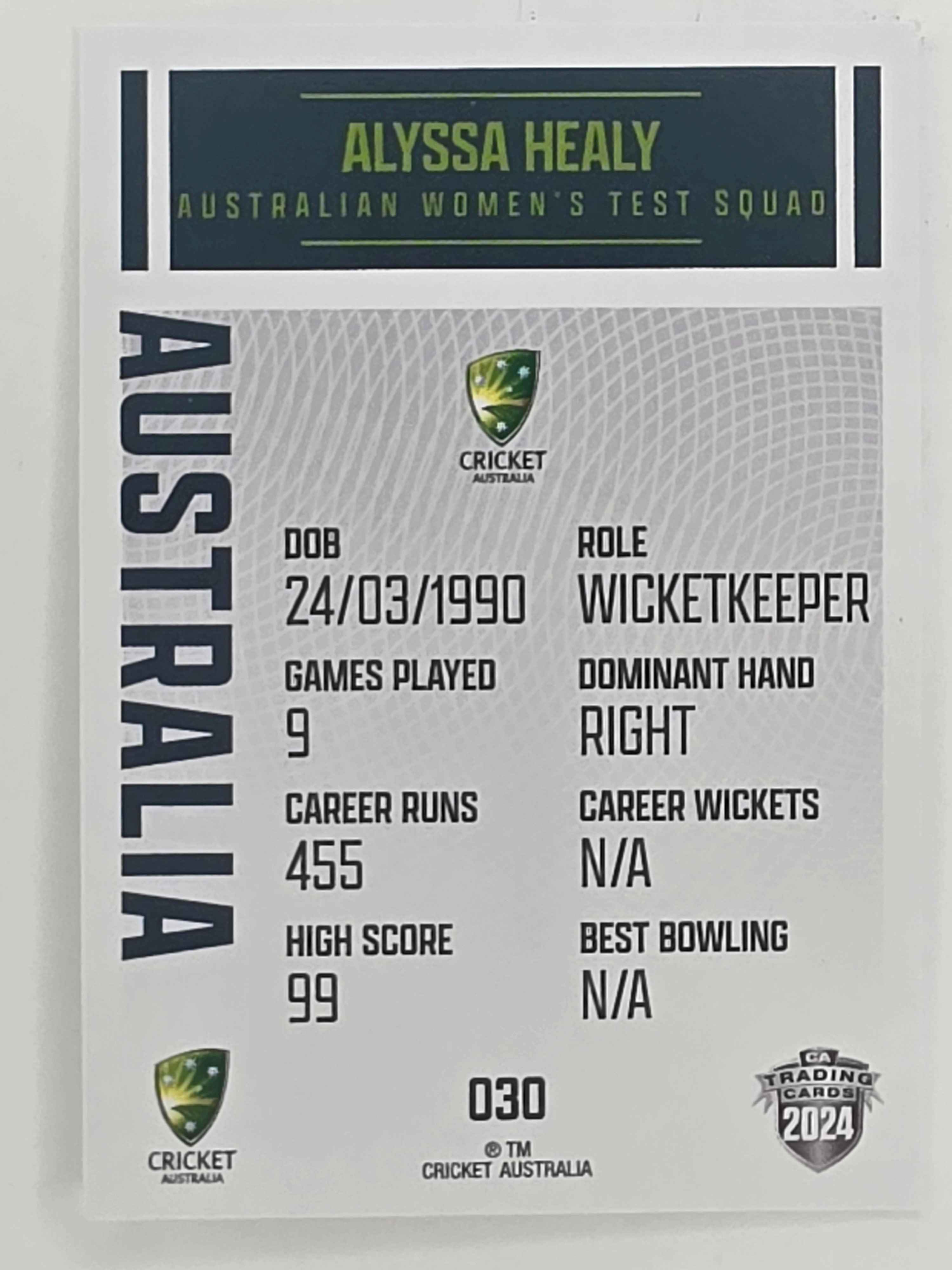 2024–25 Cricket Traders Base Card #030 Alyssa Healy Australian Women's Test WBBL