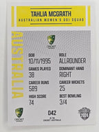 2024–25 Cricket Traders Base Card #042 Tahlia McGrath Australian Women's ODI WBBL