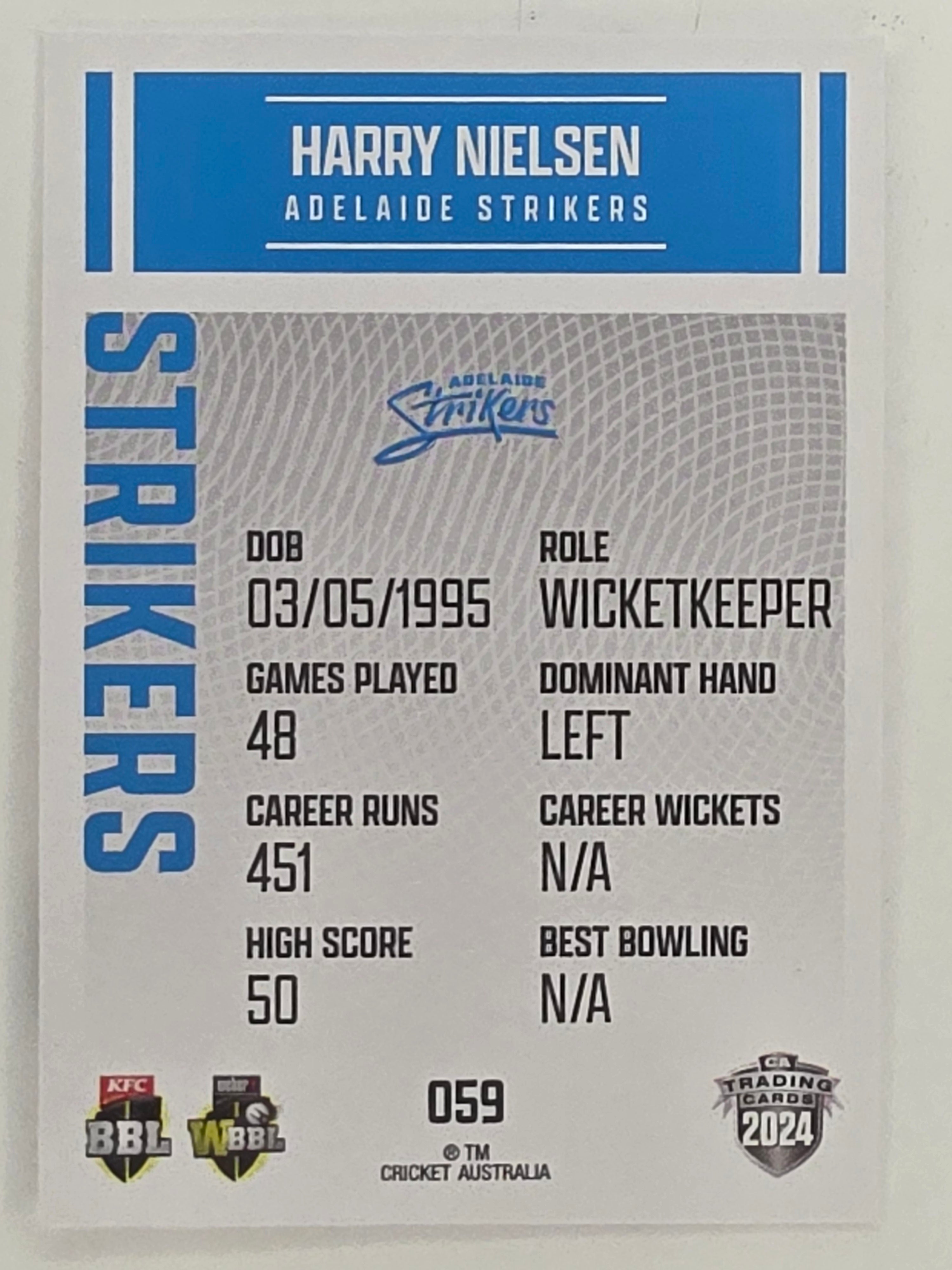 2024–25 Cricket Traders Base Card #059 Harry Nielsen Adelaide Strikers