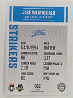 2024–25 Cricket Traders Base Card #062 Jake Weatherald Adelaide Strikers