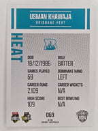 2024–25 Cricket Traders Base Card #069 Usman Khawaja Brisbane Heat