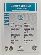 2024–25 Cricket Traders Base Card #073 Matthew Renshaw Brisbane Heat