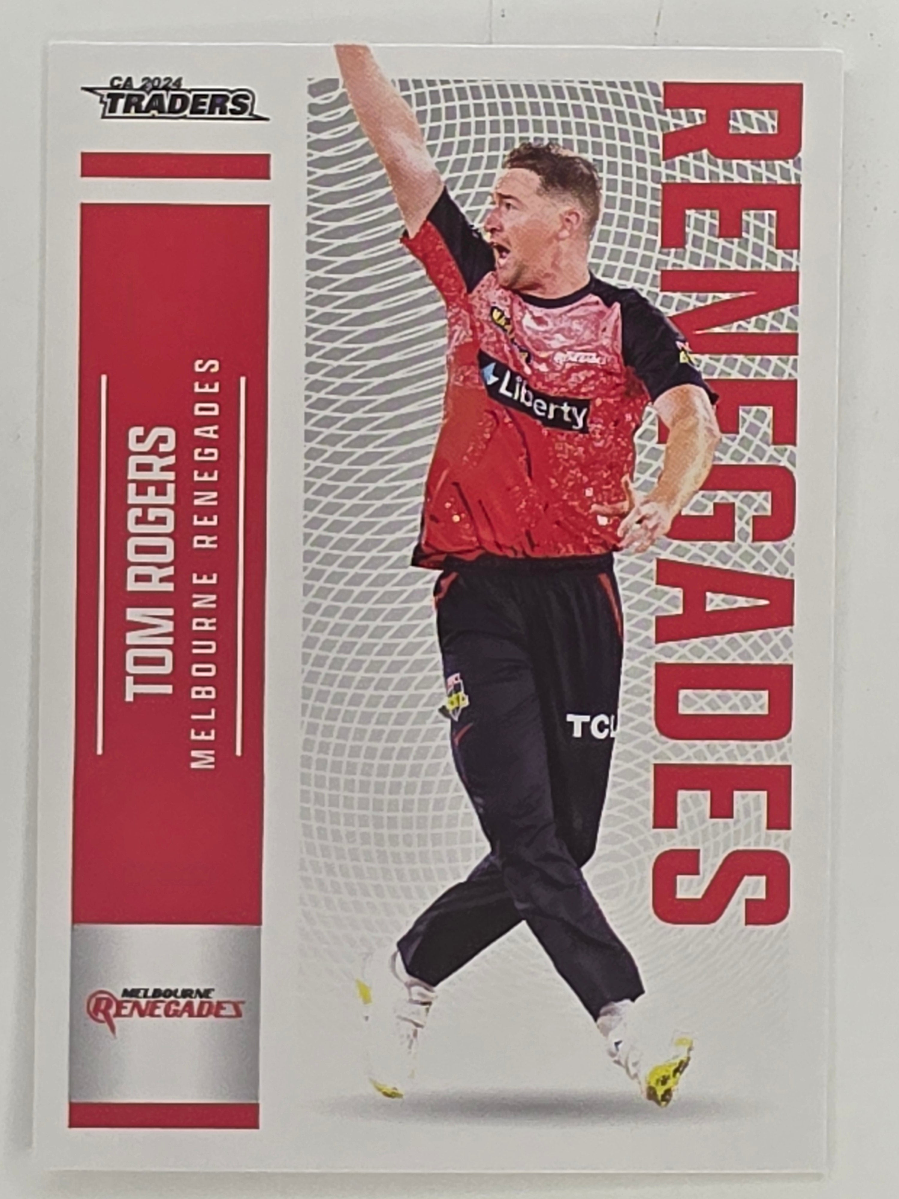 2024–25 Cricket Traders Base Card #095 Tom Rogers Melbourne Renegades