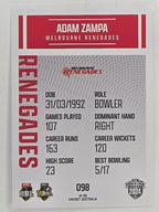 2024–25 Cricket Traders Base Card #098 Adam Zampa Melbourne Renegades