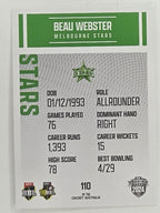 2024–25 Cricket Traders Base Card #110 Beau Webster Melbourne Stars