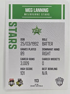 2024–25 Cricket Traders Base Card #113 Meg Lanning Melbourne Stars WBBL