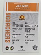2024–25 Cricket Traders Base Card #118 Josh Inglis Perth Scorchers
