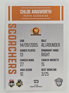 2024–25 Cricket Traders Base Card #123 Chloe Ainsworth Perth Scorchers WBBL